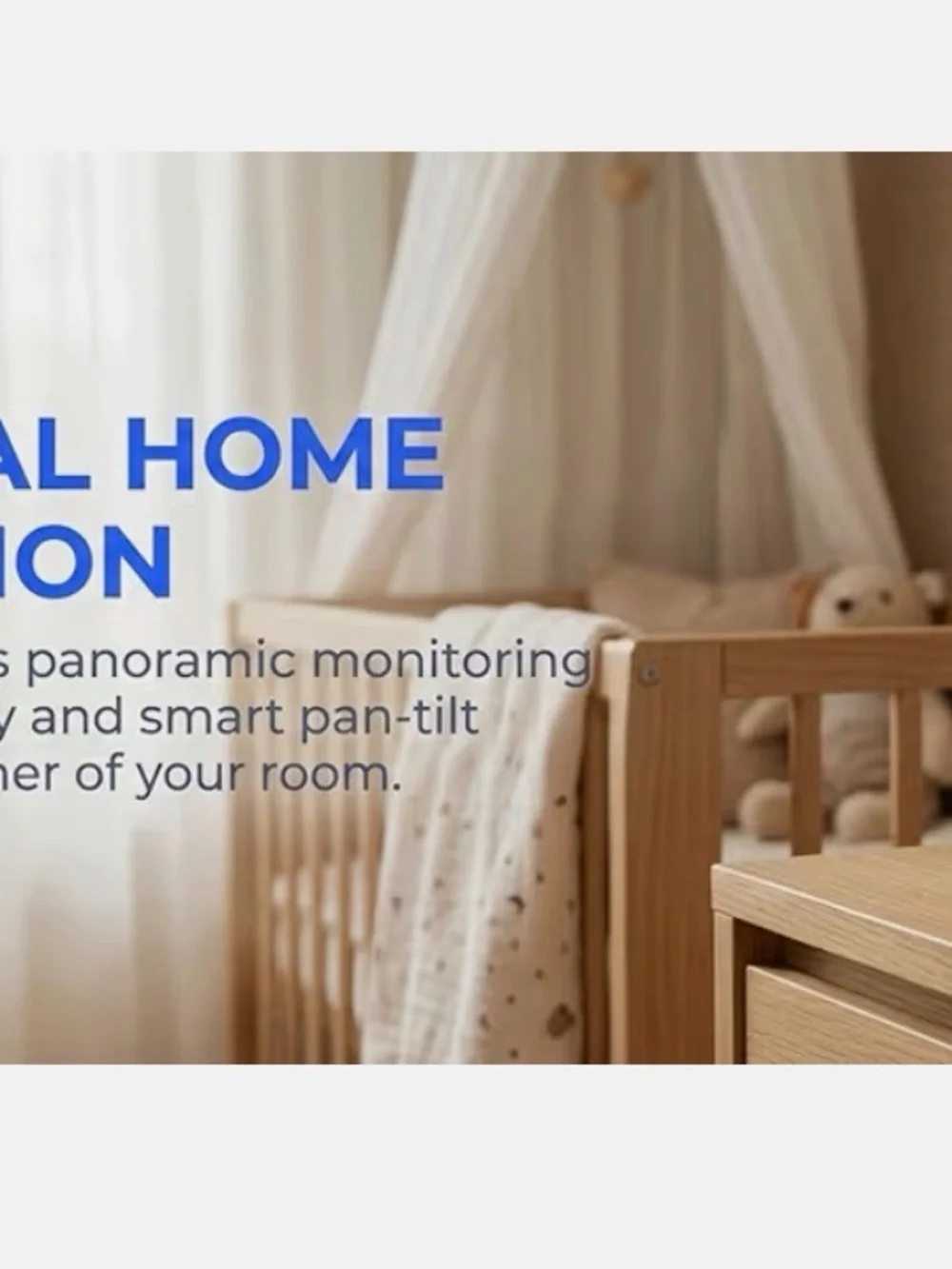 White Indoor Smart Video Camera with Mobile App